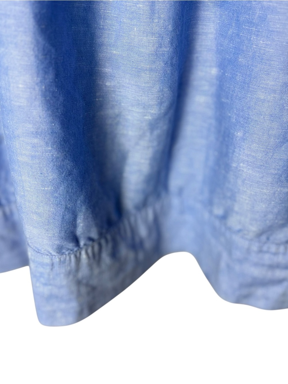 J.Crew Chambray Blue Tie Strap Linen Blend Tank Coastal Summer Medium - Picture 5 of 12